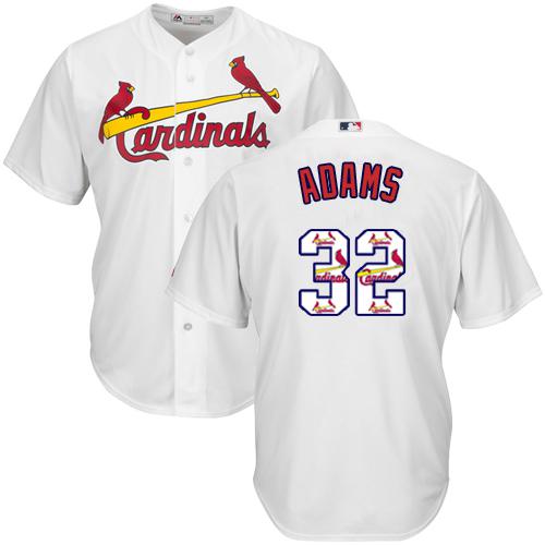 Cardinals #32 Matt Adams White Team Logo Fashion Stitched MLB Jersey