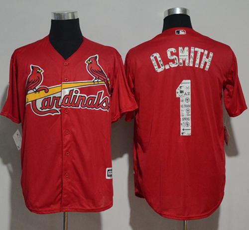 Cardinals #1 Ozzie Smith Red 2017 Spring Training Cool Base Stitched MLB Jersey