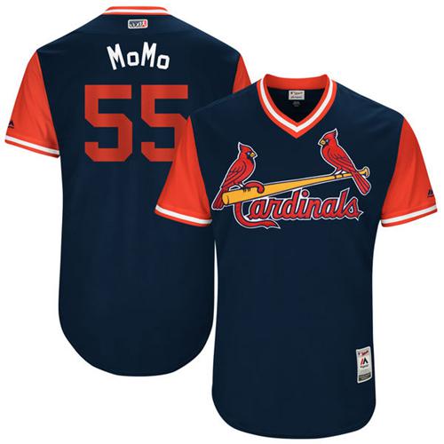 Cardinals #55 Stephen Piscotty Navy "MoMo" Players Weekend Authentic Stitched MLB Jersey