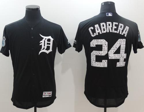 Tigers #24 Miguel Cabrera Navy Blue 2017 Spring Training Authentic Flex Base Stitched MLB Jersey - Click Image to Close