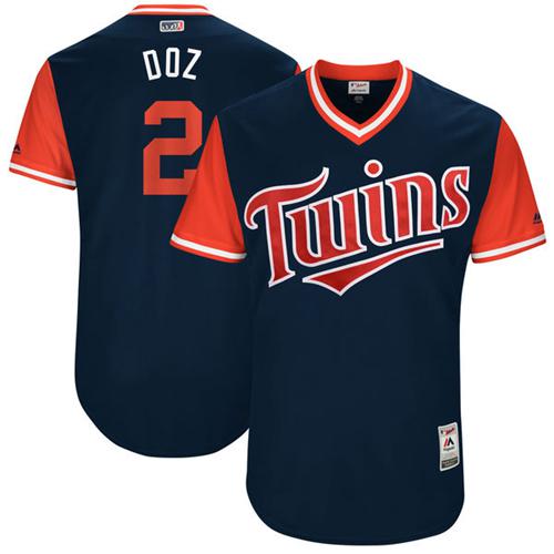 Twins #2 Brian Dozier Navy "Doz" Players Weekend Authentic Stitched MLB Jersey