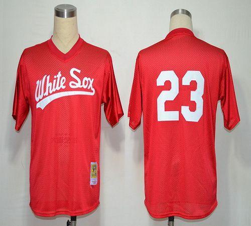 1990 Mitchell And Ness White Sox #23 Robin Ventura Red Throwback Stitched MLB Jersey - Click Image to Close