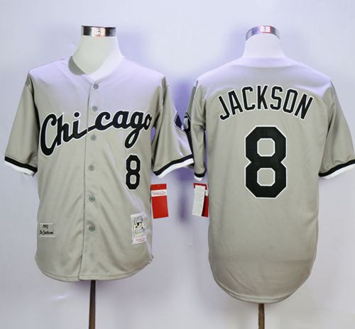 Mitchell And Ness 1993 White Sox #8 Bo Jackson Grey Throwback Stitched MLB Jersey - Click Image to Close