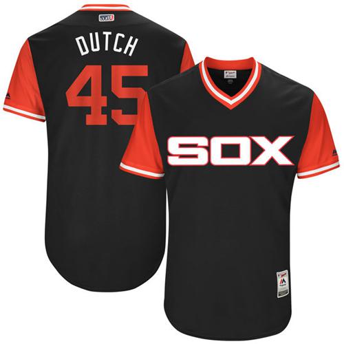 White Sox #45 Derek Holland Black "Dutch" Players Weekend Authentic Stitched MLB Jersey