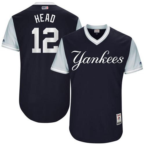 Yankees #12 Chase Headley Navy "Head" Players Weekend Authentic Stitched MLB Jersey