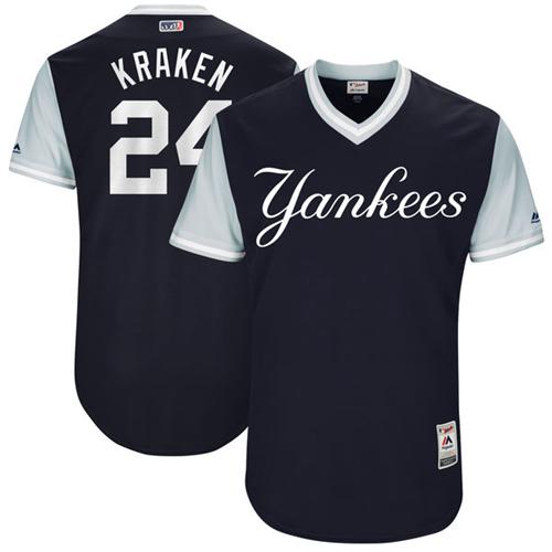 Yankees #24 Gary Sanchez Navy "Kraken" Players Weekend Authentic Stitched MLB Jersey