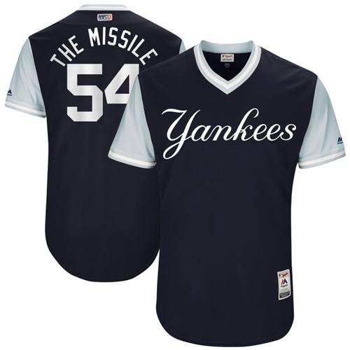 Yankees #54 Aroldis Chapman Navy "The Missile" Players Weekend Authentic Stitched MLB Jersey