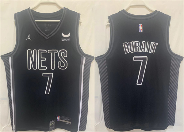 Brooklyn Nets #7 Kevin Durant Black Stitched Basketball Jersey - Click Image to Close