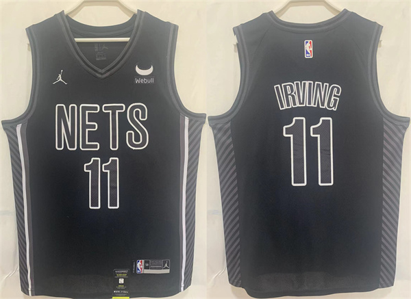 Brooklyn Nets #11 Kyrie Irving Black Stitched Basketball Jersey - Click Image to Close