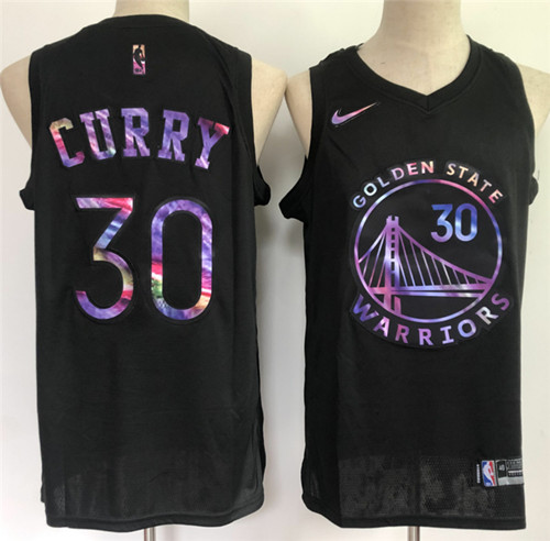 Golden State Warriors #30 Stephen Curry Black Stitched Jersey