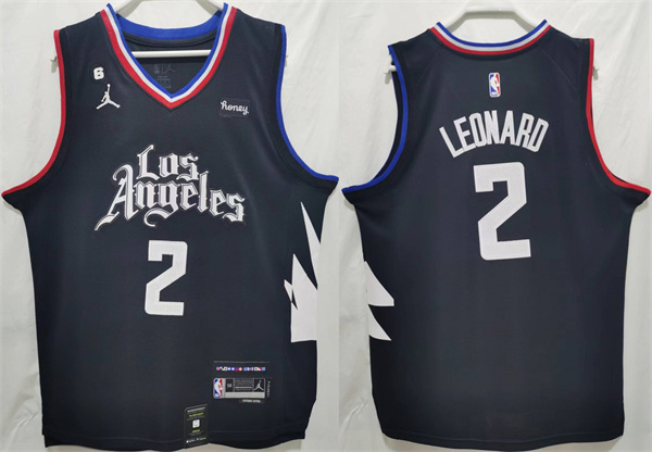 Los Angeles Clippers #2 Kawhi Leonard Black Stitched Jersey - Click Image to Close