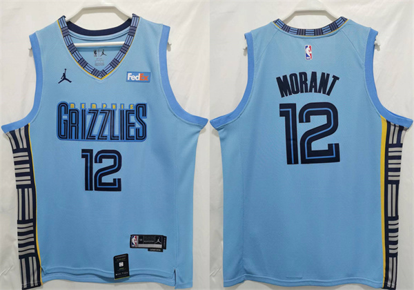 Memphis Grizzlies #12 Ja Morant Blue Stitched Jersey - Click Image to Close
