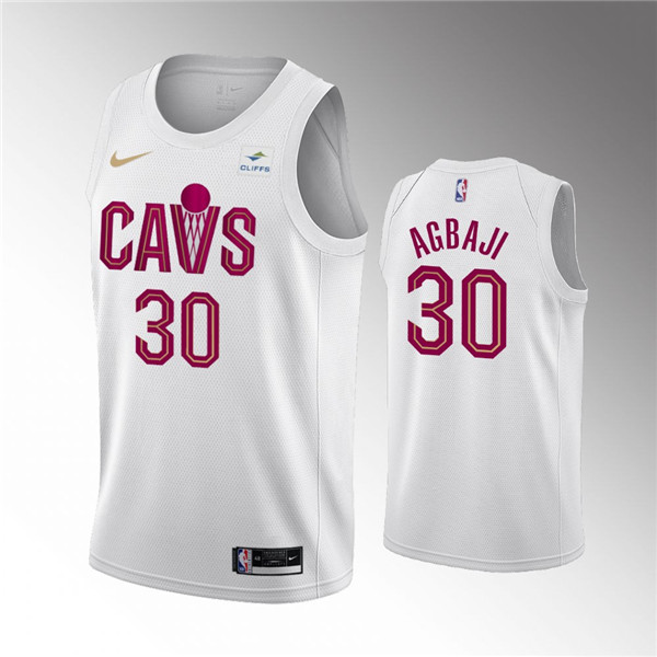 Cleveland Cavaliers #30 Ochai Agbaji White Association Edition Stitched Basketball Jersey