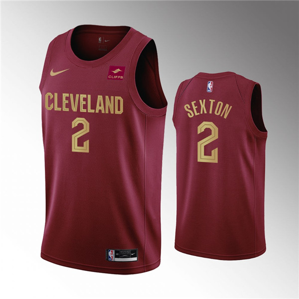 Cleveland Cavaliers #2 Collin Sexton Wine Icon Edition Stitched Basketball Jersey