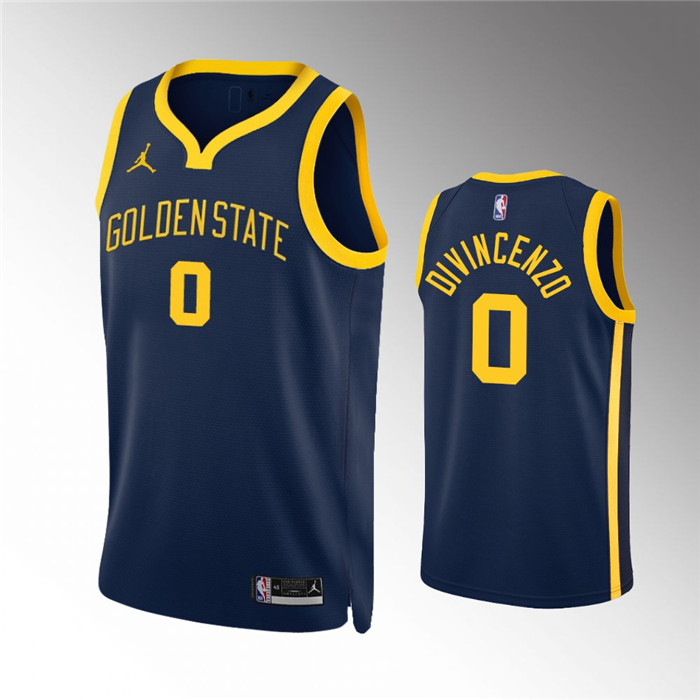 Golden State Warriors #0 Donte DiVincenzo Navy Statement EditionStitched Jersey - Click Image to Close