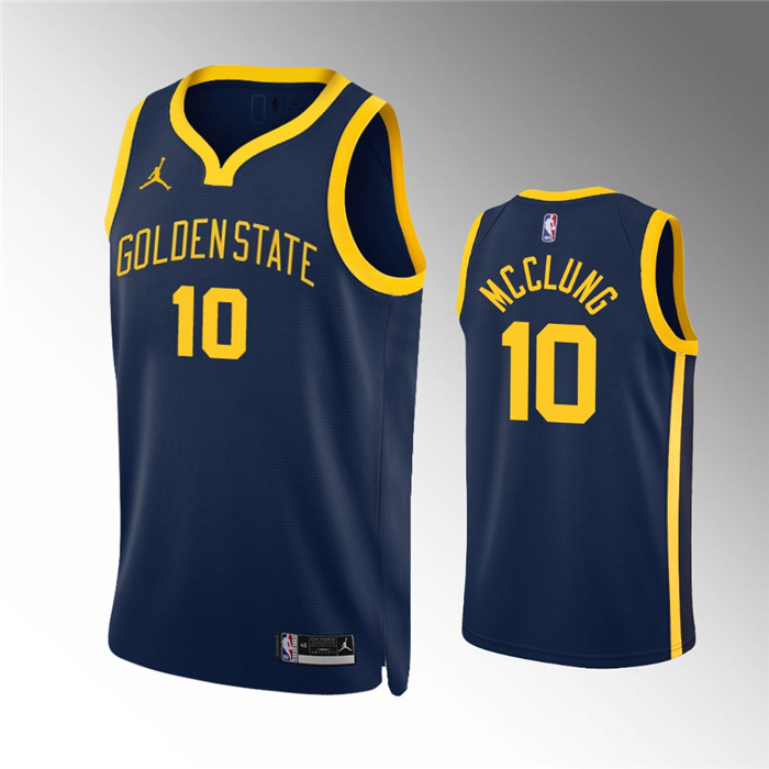 Golden State Warriors #10 Mac McClung Navy Statement Edition Stitched Jersey