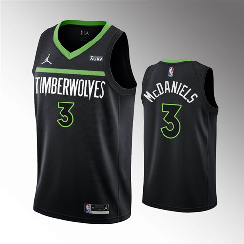 Minnesota Timberwolves #3 Jaden McDaniels Black Statement Edition Stitched Jersey