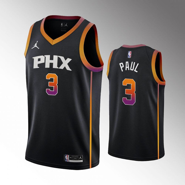 Phoenix Suns #3 Chris Paul Balck Stitched Basketball Jersey - Click Image to Close