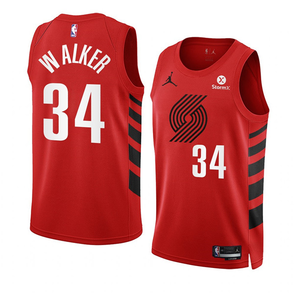 Portland Trail Blazers #34 Jabari Walker 2022-23 Red Statement Edition Swingman Stitched Basketball
