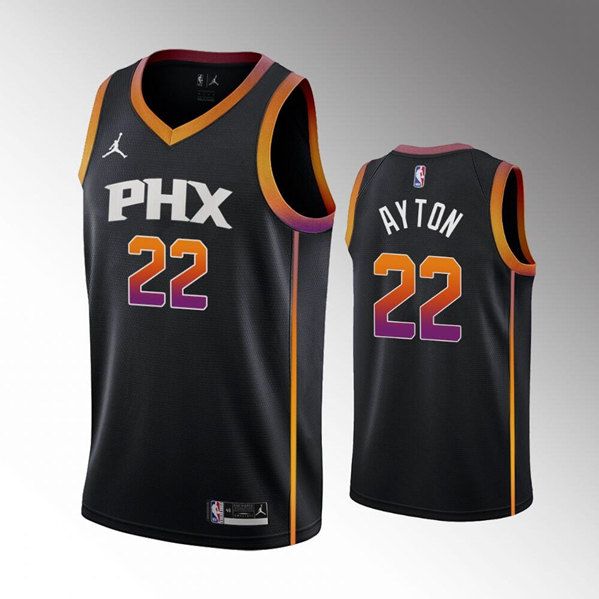 Phoenix Suns #22 Deandre Ayton Balck Stitched Basketball Jersey