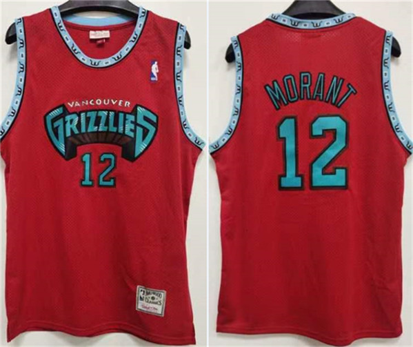 Memphis Grizzlies #12 Ja Morant Red Stitched Jersey - Click Image to Close