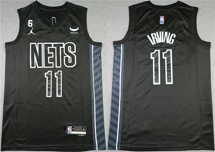 Brooklyn Nets #11 Kyrie Irving Black2022-23 Statement Edition No.6 Patch Stitched Basketball Jersey - Click Image to Close