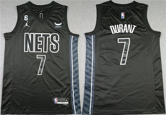 Brooklyn Nets #7 Kevin Durant Black2022-23 Statement Edition No.6 Patch Stitched Basketball Jersey