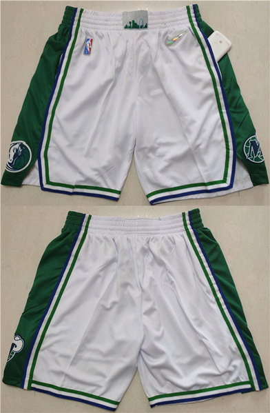Dallas Mavericks White 75th Anniversary Shorts (Run Small)
