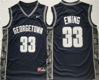 Georgetown Hoyas #33 Patrick Ewing Navy Stitched Jersey - Click Image to Close