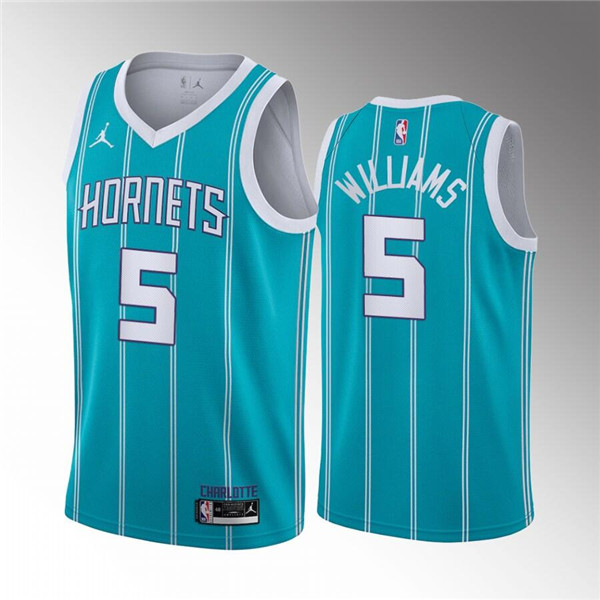 Charlotte Hornets #5 Mark Williams 2022 Draft Stitched Basketball Jersey