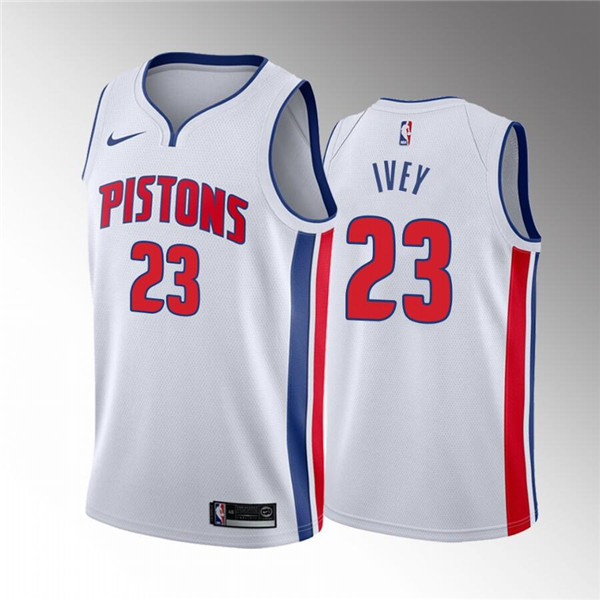 Detroit Pistons #23 Jaden Ivey 2022 Draft White Basketball Stitched Jersey - Click Image to Close