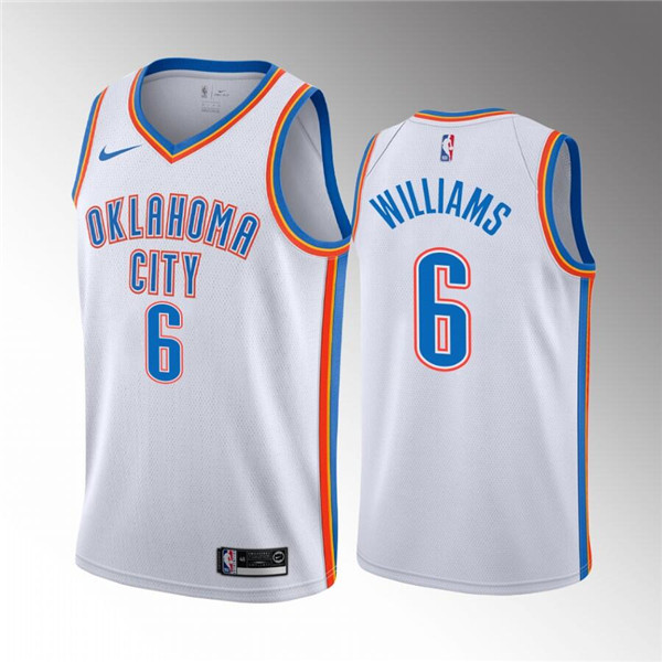 Oklahoma City Thunder #6 Jaylin Williams White Association Edition Stitched Basketball Jersey