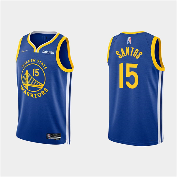 Mens Golden State Warriors #15 Gui Santos 2022 Royal Stitched Basketball Jersey - Click Image to Close