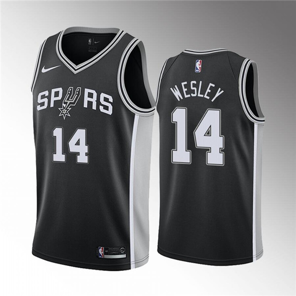 San Antonio Spurs #14 Blake Wesley Black Association Edition Stitched Jersey