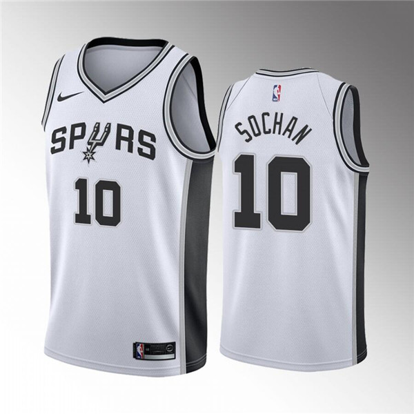 San Antonio Spurs #10 Jeremy Sochan White Association Edition Stitched Jersey - Click Image to Close