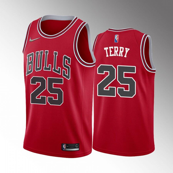 Mens Chicago Bulls #25 Dalen Terry Red Stitched Basketball Jersey - Click Image to Close