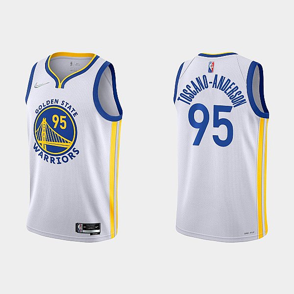 Mens Golden State Warriors #95 Juan Toscano-Anderson 2022 white Stitched Basketball Jersey - Click Image to Close