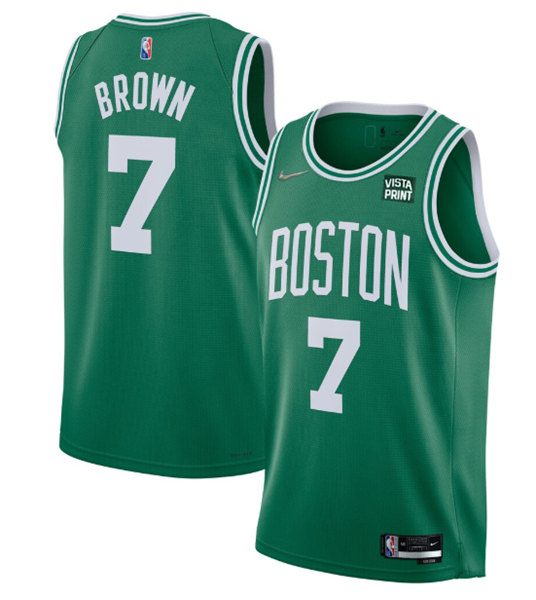 Boston Celtics #7 Jaylen Brown 75th Anniversary Green Stitched Basketball Jersey - Click Image to Close