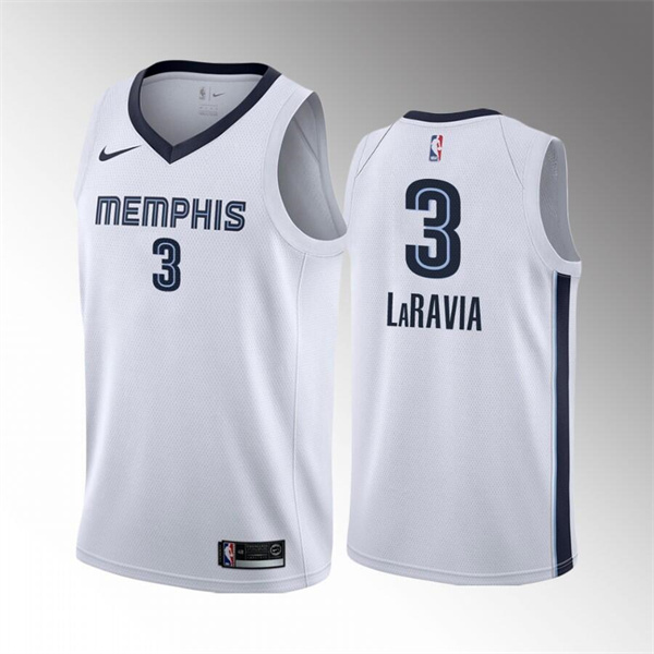 Memphis Grizzlies #3 Jake LaRavia 75th Anniversary Statement Edition White Stitched Basketball Jerse