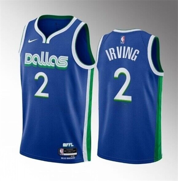 Dallas Mavericks #2 Kyrie Irving Blue City Edition Stitched Basketball Jersey - Click Image to Close