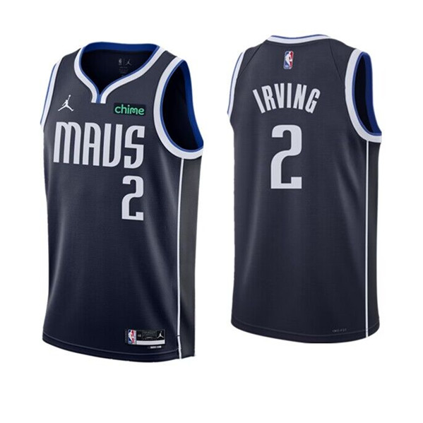 Dallas Mavericks #2 Kyrie Irving Navy Statement Edition Stitched Basketball Jersey - Click Image to Close