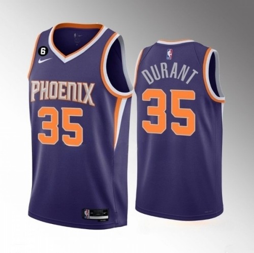 Phoenix Suns #35 Kevin Durant Purple Icon Edition With NO.6 Patch Stitched Basketball Jersey - Click Image to Close