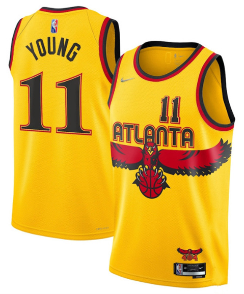 Atlanta Hawks #11 Trae Young Yellow Stitched Game Jersey