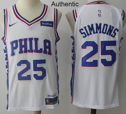 Nike 76ers #25 Ben Simmons White NBA Authentic Association Edition Jersey