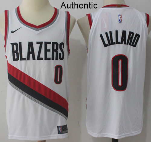 Nike Blazers #0 Damian Lillard White NBA Authentic Association Edition Jersey