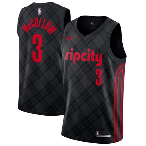 Nike Blazers #3 C.J. McCollum Black NBA Swingman City Edition Jersey