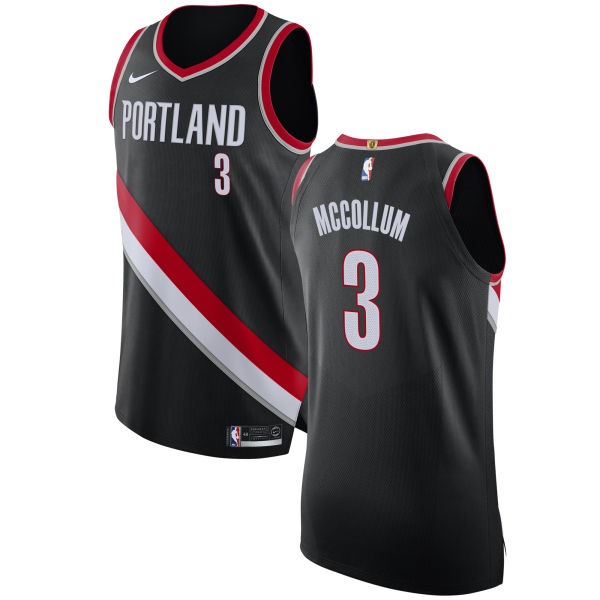 Nike Blazers #3 C.J. McCollum Black NBA Authentic Icon Edition Jersey