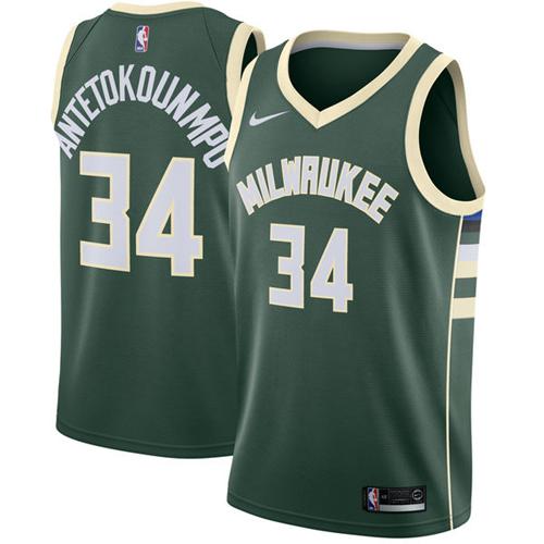 Nike Bucks #34 Giannis Antetokounmpo Green NBA Swingman Icon Edition Jersey