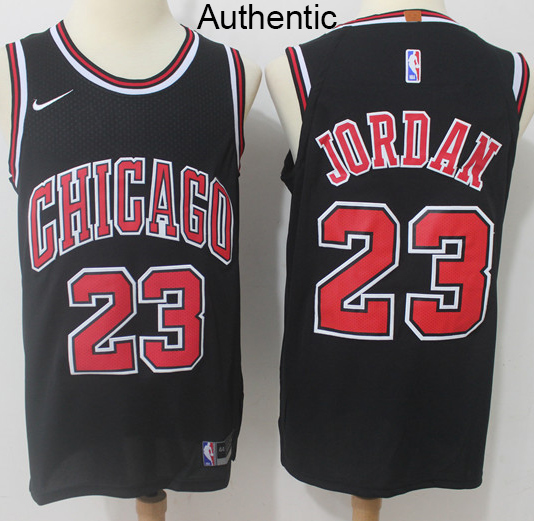 Nike Bulls #23 Michael Jordan Black NBA Authentic Statement Edition Jersey