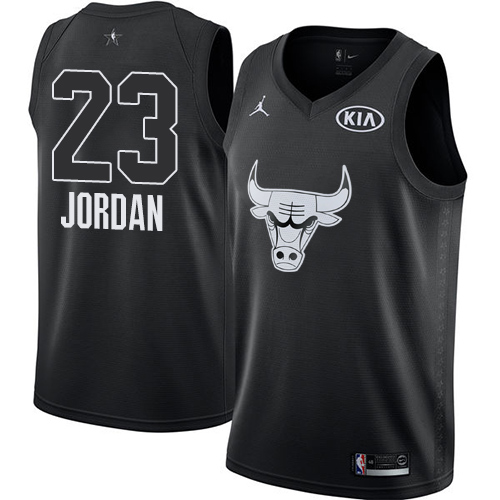 Nike Bulls #23 Michael Jordan Black NBA Jordan Swingman 2018 All-Star Game Jersey - Click Image to Close